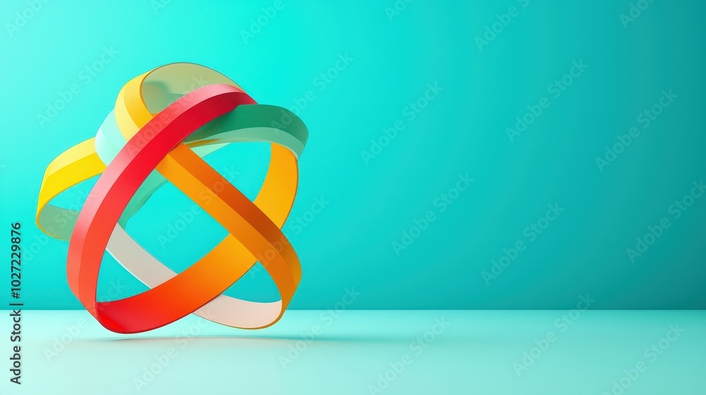 Poster abstract shapes merging to symbolize the unity in strategic planning