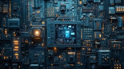 Fototapeta premium Digital Banking Illustration Quantum Technology Data Stream Digital Transformation Concept