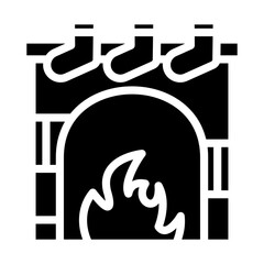 Fireplace Vector Design Icon Style
