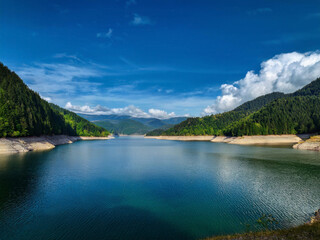 lake and mountains landscape