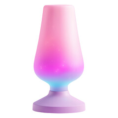 3D minimalist lamp with a soft gradient in shades of pink and purple. This modern lamp design is great for decor and 3D visualization projects. Isolated on transparent background, png.