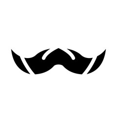 Handlebar Mustache Vector Design Icon Style