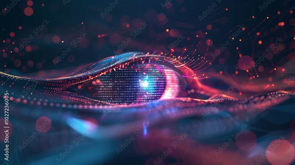 Aufkleber digital eye. abstract digital eye with glowing particles, symbolizing the future of technology and t