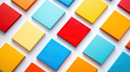 Vibrant Colorful Squares on White Background