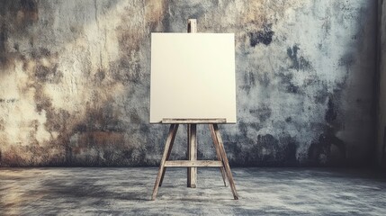 Blank Canvas on Easel in Artistic Setting
