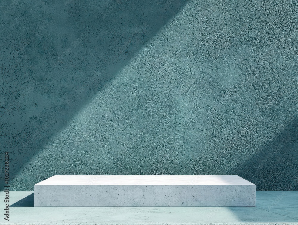 Poster geometric concrete platform showing layered architectural simplicity