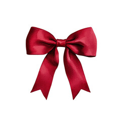 Fototapeta premium Festive Red Watercolor Bow with Ribbon Detail
