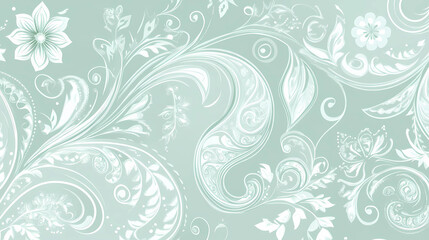 Paisley floral pattern background illustration, Generative AI