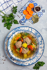 Big meatballs in the soup.