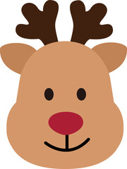 Cute deer head flat vector.
Deer face cartoon svg.