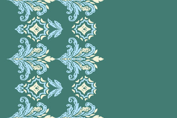 Obraz premium Motifs African boho paisley Floral Ikat seamless pattern embroidery border. Ethnic ikat floral Ethnic Indian Pattern Ikat pattern Ethnic Pattern.Border floral Aztec embroidery border seamless patterns