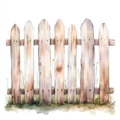 Obraz premium Charming wooden fence illustration with a rustic design, perfect for nature-themed projects and countryside aesthetics.