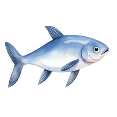 Naklejka premium A blue fish with a white belly and a black mouth