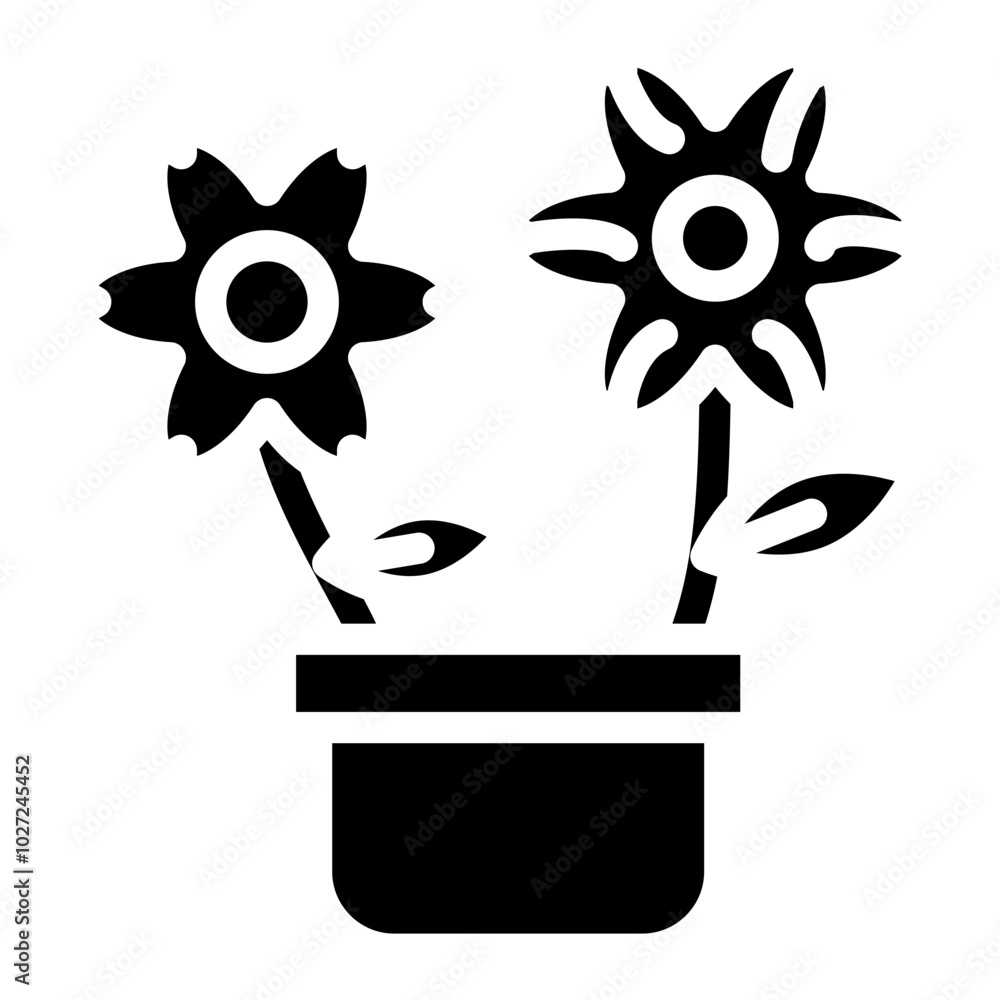 Sticker Flower pot Vector Design Icon Style