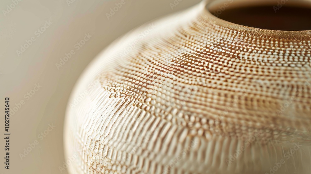 Aufkleber ceramic vase texture. close-up of a ceramic vase with a unique textured pattern. the intricate desig