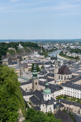 Fototapeta premium Panoramic view of the city of Salzburg in Austria