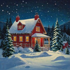 Fototapeta premium marry Christmas festive winter scene