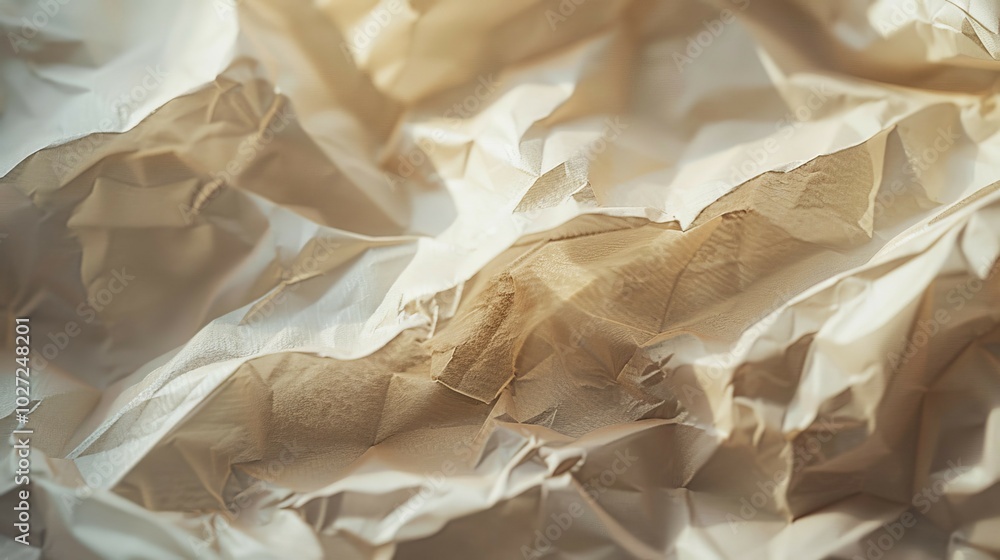 Poster crumpled paper texture. abstract background with wrinkled paper texture in beige tones. ideal for de
