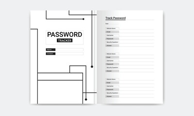 Password Tracker Journal Logbook Template for KDP Interior