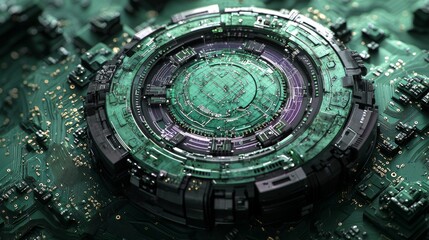 Fototapeta premium Premium stock illustration Gamma Hedging concept in detailed colors incorporating Quantum Magnetometer