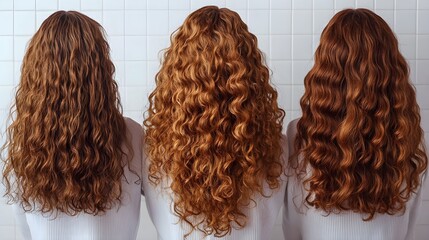 Time-lapse of curly hair transformation with honey, revealing the shift from coarse, frizzy strands to smooth, shiny, and well-formed curls
