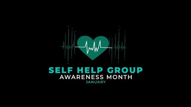 Self Help Group Awareness month. Teal color love motion.