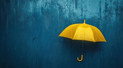 Yellow Umbrella in the Rain