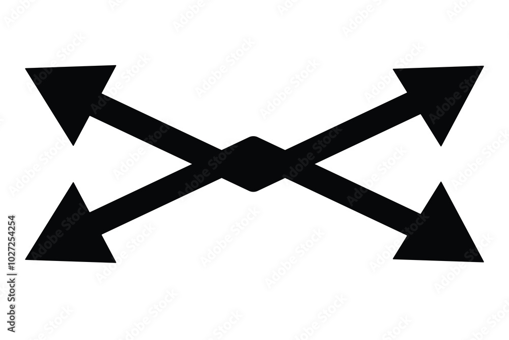 Poster four side arrow icon. double arrow icon. four direction arrow icon for your project. black color sin
