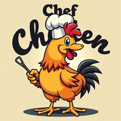 Funny Cartoon Chicken Chef T-Shirt Design