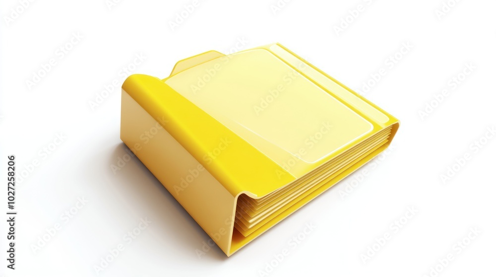 Poster a 3d render of a closed yellow folder