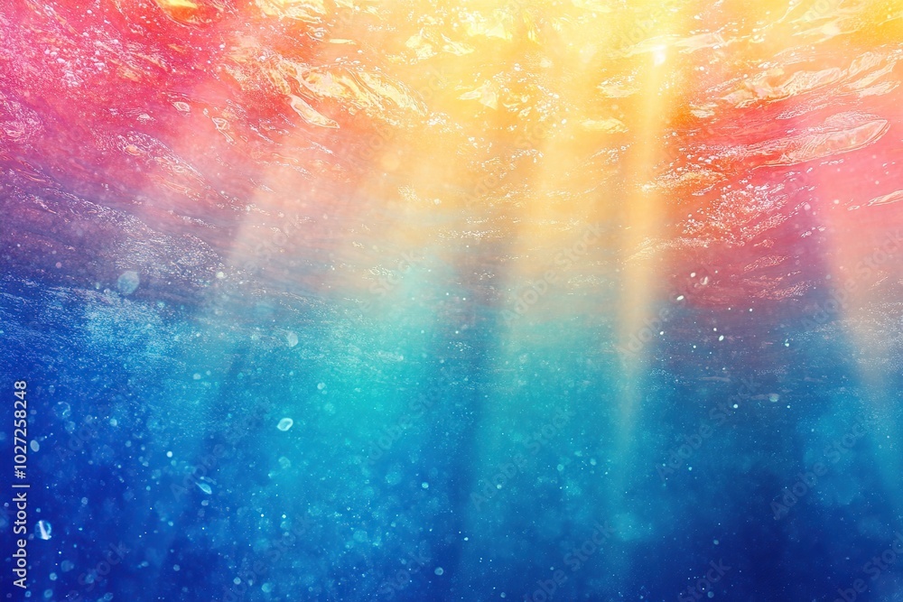 Wall mural Rainbow rays over the ocean