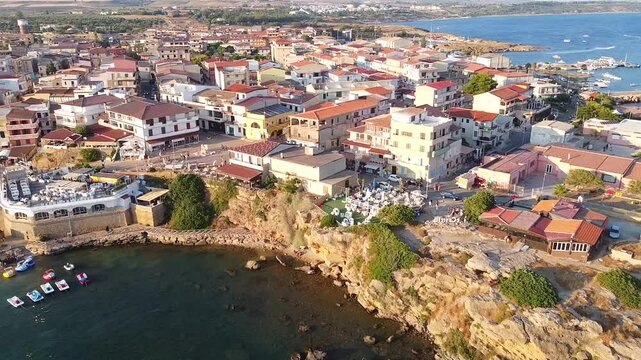 View of the Aragonese Castle, Isola di Capo Rizzuto, Italy