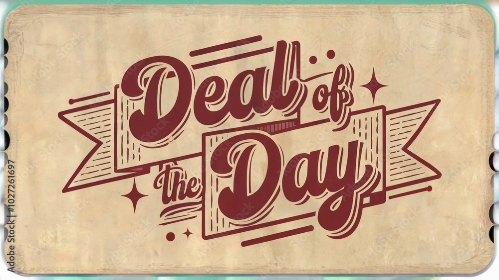 Fototapete A photo of a vintage-style tumbler with the text Deal of the day written in a retro script font.
