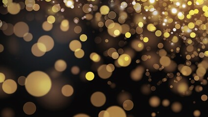 elegant black and gold fireworks display against dark background, ai generated background