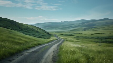 Grasslands and road