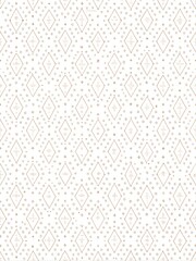  white Geometric Diamond shape Pattern with Dotted Line Design