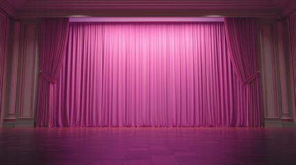 Elegant Pink Curtain Stage Background