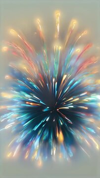 Firework display background. Celebration backdrop. Colorful exploding fire show. Happy new year background