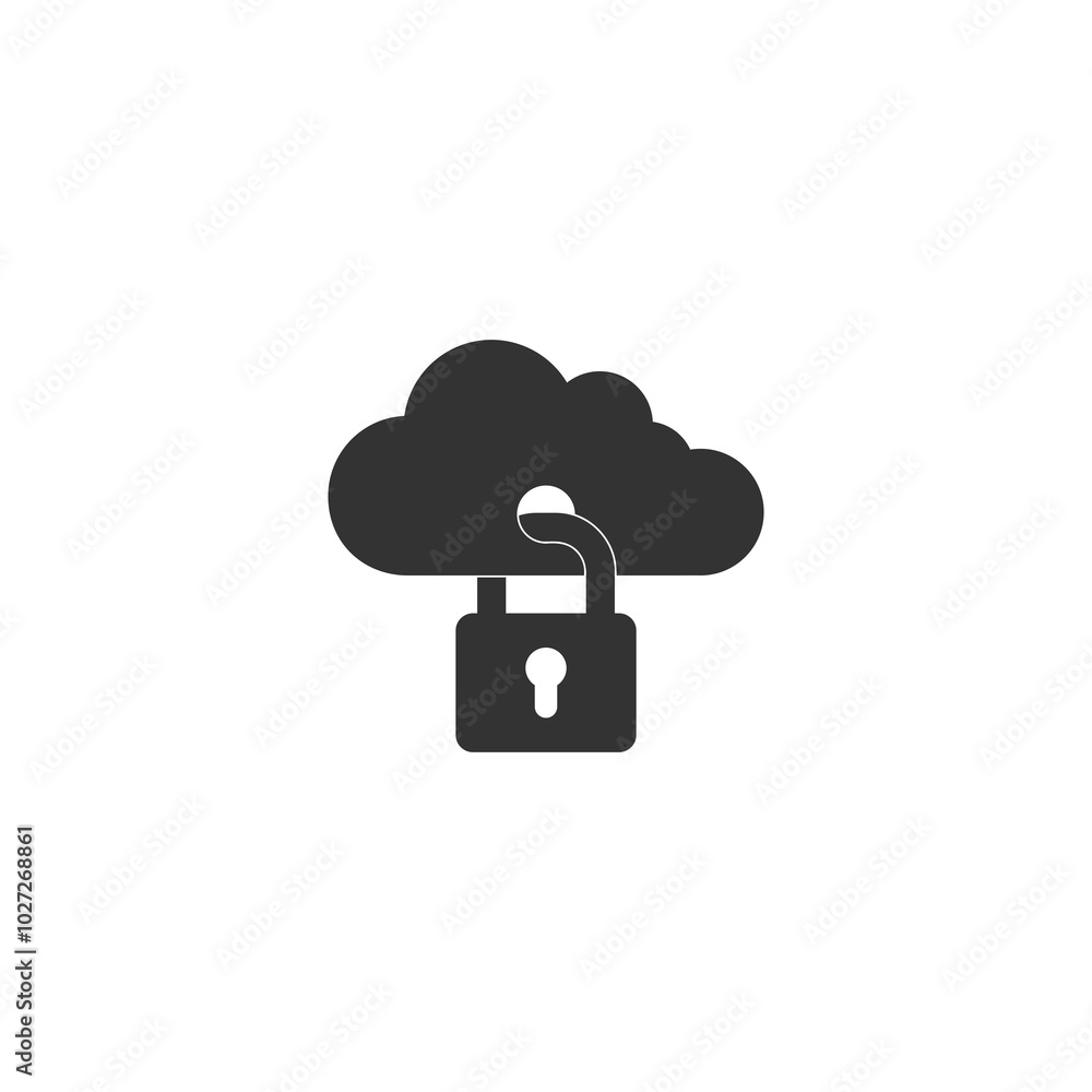 Poster cloud identity security concept icon isolated on transparent background