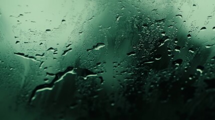 Captivating Raindrop Reflections in Mesmerizing Green Hues