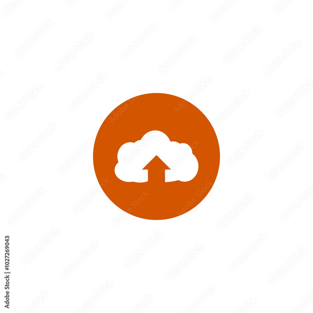 Poster cloud upload circle icon isolated on transparent background