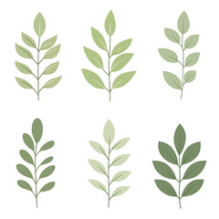 Minimalist style leaf vector on white background.