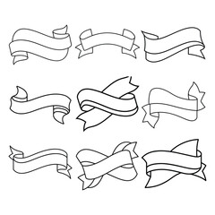 Fototapeta premium This vintage ribbon banner decoration element features a classic and elegant design, perfect for adding a timeless touch to posters, invitations, cards, and various creative projects.