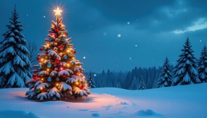 marry Christmas festive winter scene