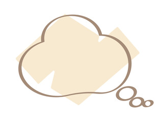 マーカーラインのある吹き出し　茶　5