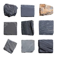 Top View of a Diverse Collection of Slate Stones for Creative Building and Design Inspiration