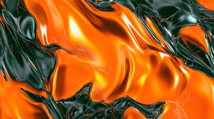 Obraz premium Orange and Green Halloween Swirls