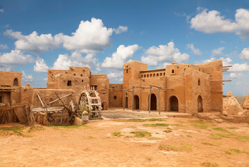 Fototapeta premium Panorama of Sarai-Batu. Scenery of the Medieval city, the capital of the Golden Horde. Stylization. Astrakhan region. Russia
