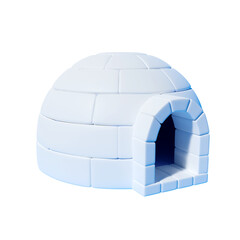 cold winter cute white igloo