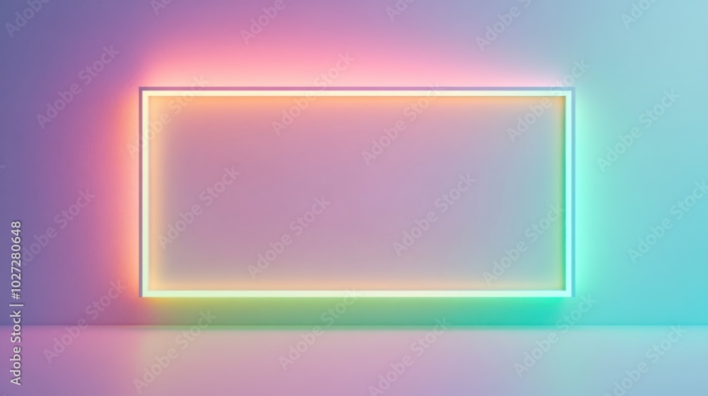 Poster a colorful gradient of green, blue, and purple creates a captivating backdrop, featuring a central w